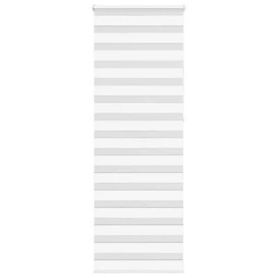 Image of vidaXL White Zebra Roller Blind/Zebra Blind Modern Shades for Living Room/Bedroom/Office, 100% Polyester, 75x230 cm, Easy Install, Privacy &amp; Light Control