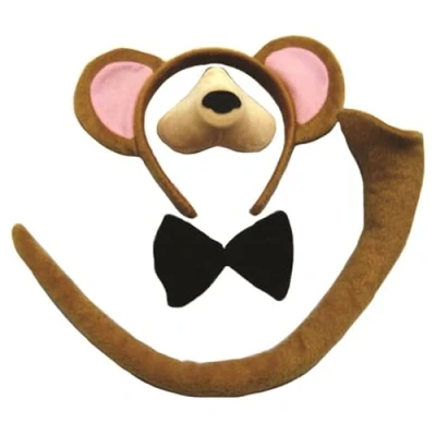 Image of Bristol Novelty DS147 Monkey Set Pack of 1 Child Costume Accessory Kit, Black and Brown, One Size