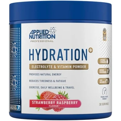 Image of Applied Nutrition Hydration Electrolyte &amp; Vitamin Powder Natural Energy Reduces Tiredness Optimise (240g 30 Servings)(Strawberry Raspberry)