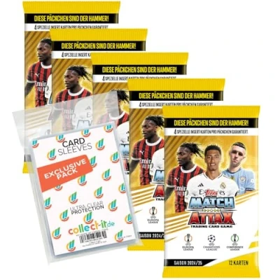 Image of Bundle with Match Attax CL 2024/25 Trading Cards 5 Boosters + Exclusive Collect it Cases