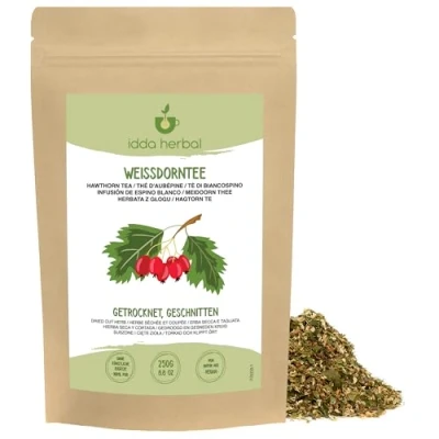 Image of Hawthorn Herb Loose Tea (250g, 8.8oz), Cut and Gently Dried Hawthorn, 100% Natural Pure for Preparation of Herbal Tea, Infusion