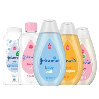 Image of Johnson&#039;s Baby Care Bundle Powder 200g, Oil 200ml, Bath 300ml, Shampoo 300ml &amp; Lotion Gentle Mild for Delicate Skin 5 Pack
