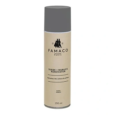 Image of Famaco 100ml All in One Grey Suede &amp; Nubuck Renovator 250ml Spray Restore and Protects Footwear (Boots Shoes) Extends Life of Protector Waterproof