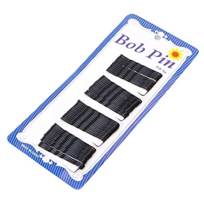 Image of 200pc Black Hair Grips Clips Bobby Kirby Pins Clamps Salon Waved Slides