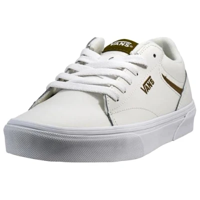 Image of Vans Women&#039;s Seldan Sneaker, Leather Retro Pop Gothic Olive, 6 UK