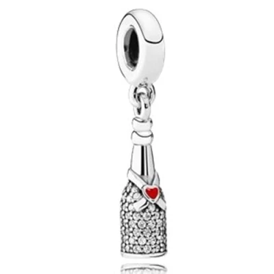 Image of CWOne Designs Sterling Silver Friends and Family Charms For Pandora Bracelets Women (Champagne)