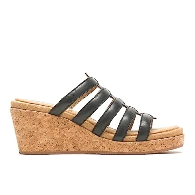 Image of Hush Puppies Women&#039;s Willow Slide Ladies Heeled Sandals, Black, 6 UK