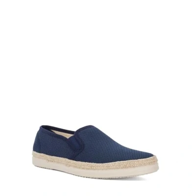 Image of Dune London Mens Ferdo Perforated Embossed Casual Shoes Navy Fabric Size UK 7