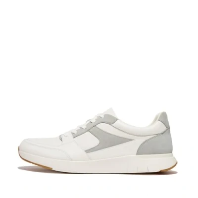 Image of Fitflop ANATOMIFLEX Mens Material Mix Panel Trainers Sneaker, Urban White, 7 UK