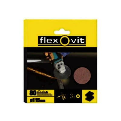 Image of Flexovit Aluminium Oxide Fibre Disc 125mm Fine 80G (Pack 3)