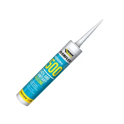 Image of Pack of 2 EVERBUILD White Premium Everflex+ 500 Bath and Sanitary Silicone Sealant