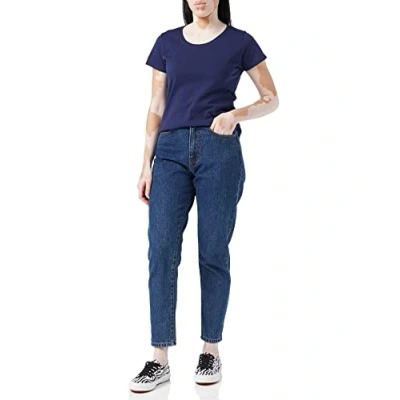 Image of FRUIT OF THE LOOM Women&#039;s Original T. T Shirt, Navy, XS UK