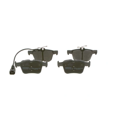Image of 5Q0698451AJ Brake pad set BOSCH 0 986 494 835 Low Metallic with integrated wear sensor anti squeak plate AUDI: A3 Sportback, TT Coupe, Saloon