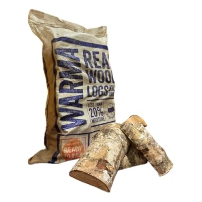 Image of 53L Bag Warma Hardwood Firewood Logs Kiln Dried Ready to Burn Easy Light Chunky Fire Wood For a Long Hot Weekend Fires Open Pits Burners Log Chimeneas