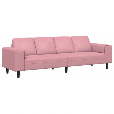 Image of vidaXL Sofa Set Pink Velvet