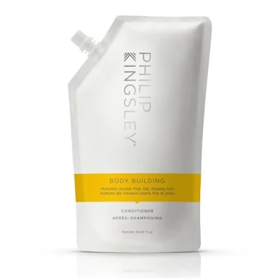 Image of Philip Kingsley Body Building Weightless Conditioner Volumising for Fine, Limp, Flat, Flyaway Short Hair Hydrates, Thickens, Lifts and Adds Volume Shine 1000ml Refill Pouch