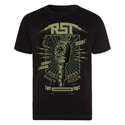 Image of Rammstein T Shirt Radio Black Official Band Merchandise Fan with Chest Print, black, XXL