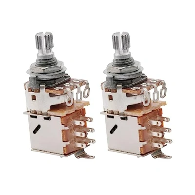 Image of Musiclily Metric B250k Push Pull Guitar Pots Linear Taper Short Split Shaft Potentiometers for Electric or Bass(2 Pcs)