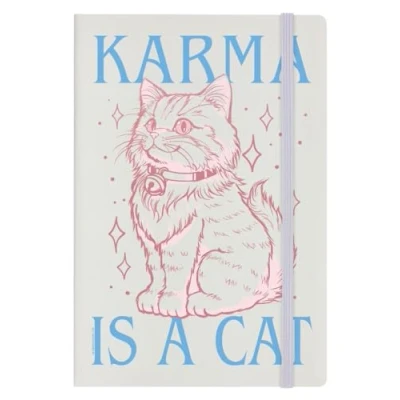 Image of Karma is A Cat Cream A5 Hard Cover Notebook