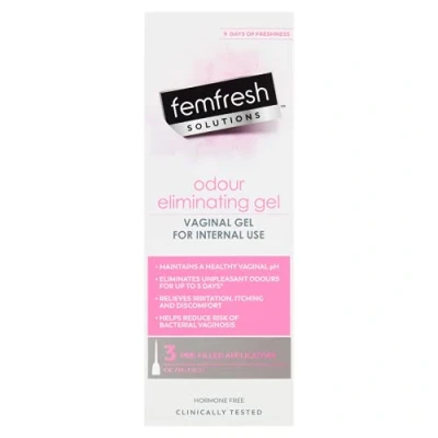 Image of Femfresh Solutions Odour Eliminating Gel, pH Balancing Treatment for Vaginal Discomfort, 3 x 78g Pre Filled Applicators