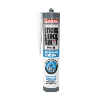 Image of EVO STIK Sticks Like Sh*t Waterproof Sealant, All Purpose, Mould resistant, Colour: White, Size: 290ml