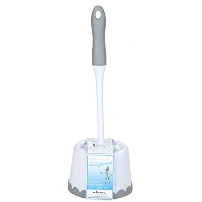 Image of Deluxe Toilet Set with Soft Grip Handle &amp; Base White