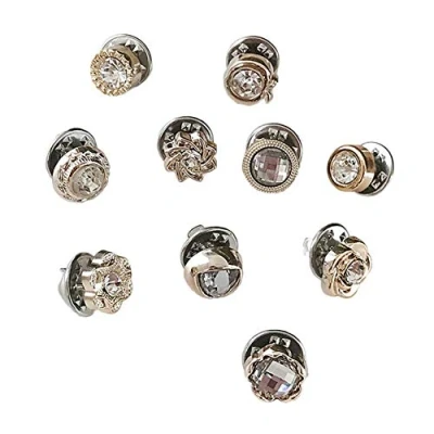 Image of ausuky 10 Pieces Clothing Decorative Brooch Anti light Leaking Fixed Button Workplace Lady Prevents Accidental Exposure (4#)