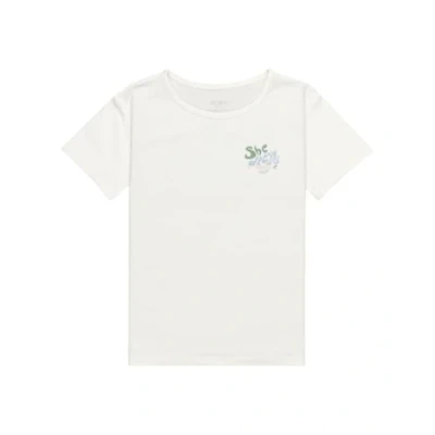 Image of Roxy Short Sleeved T Shirt Day and Night Vintage Girls White 4