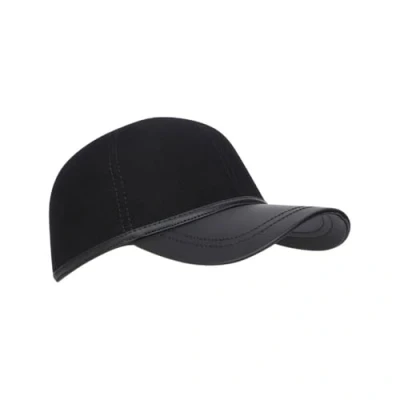 Image of WALKER AND HAWKES Wool Felt Bolton Baseball Cap One Size Black