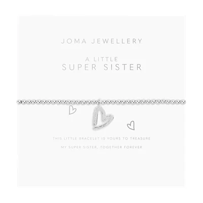 Image of Joma A Little Super Sister Heart Childrens Bracelet Adjustable