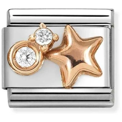 Image of Nomination Rose Gold White Rounded Star Charm