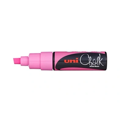 Image of UNI CHALK PWE 8K FL PINK Marker CHISEL TIP 8.0mm Single