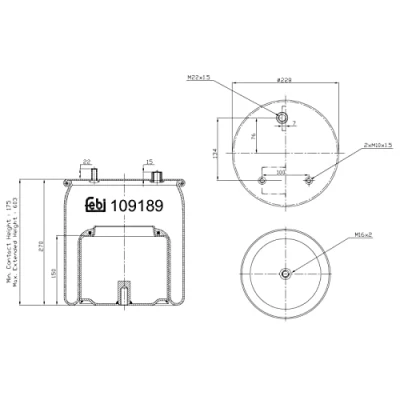 Image of 1892487 Boot, air suspension FEBI BILSTEIN 109189 Rear Axle Left, Right