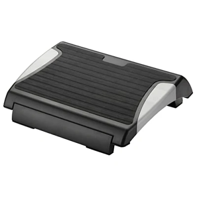 Image of Q Connect Anti Slip Footrest Height Adjustable Black/Silver KF20076