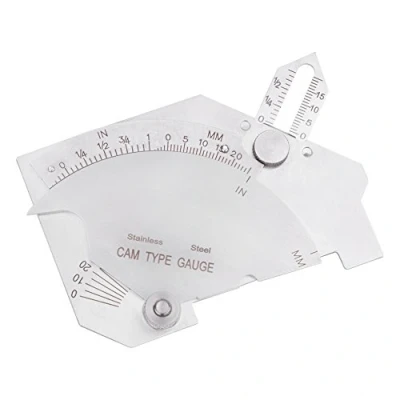 Image of Oumefar Bridge Cam Gauge Stainless Steel MG 8 Welding Welded Surfaces Joint Inspection Tool Inch &amp; Metric System Undercut Fillet Leg Throat Gage