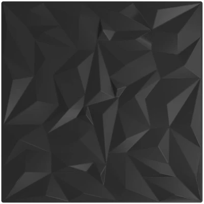 Image of vidaXL Wall Panels 12 pcs Black 50x50 cm XPS 3 m² Amethyst
