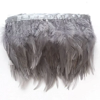 Image of Sowder Rooster Hackle Feather Fringe Trim for Custume Dress Decoration Pack of 5 Yards(Colorful)