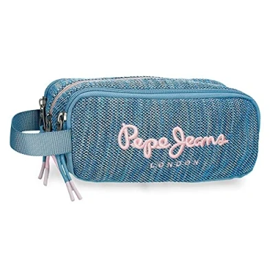 Image of Pepe Jeans Lena Toiletry Bag Two Compartments Adaptable Blue 26x16x12 cms Polyester