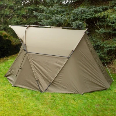 Image of Monster Shop 2 Man Fishing Bivvy Tent Carp Green Dome Overnight Shelter Angler Camping Waterproof Tackle Brolly System Pram Hood Groundsheet FREE Shoe Mat Carry Bag Pegs &amp; Mallet (Bivvy)
