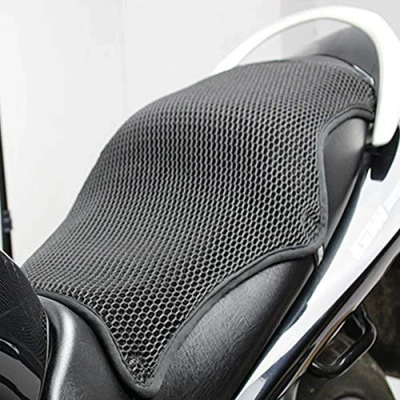 Image of Motorcycle Cool Seat Cover, Heat Insulation Sunscreen Cushion Non Slip 3D Breathable Mesh Sun Pad, Motorbike Protector Mat(XL)