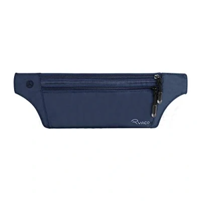 Image of Ryaco Money Belt for Travelling Hidden Security Pouch Cards and Passports RFID Breathable Material Protect Your Cash (Dark Blue)