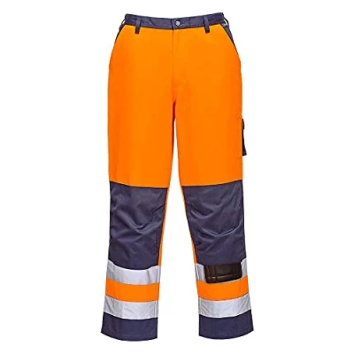 Image of Portwest Lyon Hi Vis Trouser Orange/Navy 4XL