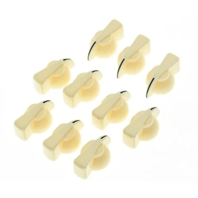 Image of KAISH 10pcs Cream Push On Guitar Chicken Head Knobs AMP Knob Effects Pedal