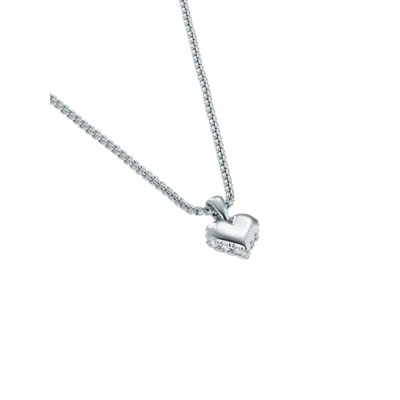 Image of Ted Baker Sarroha Crystal Sparkle Heart Pendant Necklace For Women (Silver Tone/Crystal)