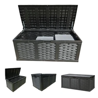 Image of Samuel ALEXANDER HUGE XXL 634 Litre PVC Strong Outdoor Garden Storage Box Large waterproof containers, Perfect for Patio &amp; Garden, Outside Black