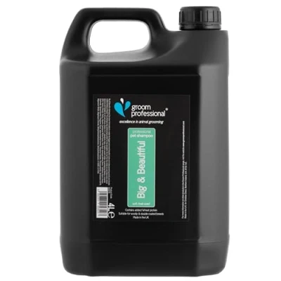 Image of GROOM PROFESSIONAL Big &amp; Beautiful Volumising Dog Shampoo Deep Cleansing for Dogs Adds Volume to Coat Perfect Woolly or Thick Coated Breeds Contains Wheat Protein, 4 Litre