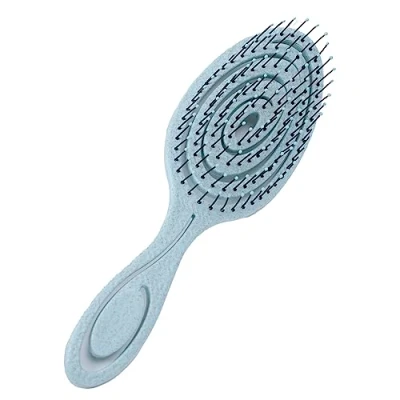 Image of CAISHA Wet Hair Hairbrush Tug free Detangling Brush Light Blue Spiral Spring Gentle On The Scalp For All Types K109