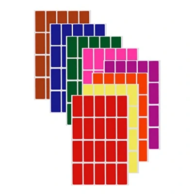 Image of Royal Green Color Coding Rectangular Labels 4 cm X 2 cm. Stickers in Red, Green, Yellow, Pink, Purple, Orange, Brown, Blue (40mm 19mm) 160 Pack