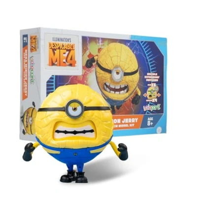 Image of Minions Despicable Me 4 Toys, 4.7 Inch Mega Jerry Action Figures,3 Interchangeable Expressions and 360 degree Rotatable Body Minion Model Kits,Gifts for Kids Ages 8 Years &amp; Older