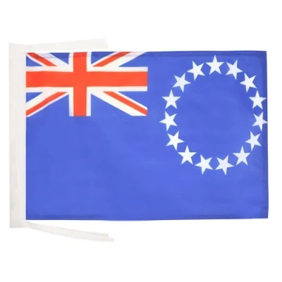 Image of AZ Flag Cook Islands 18&#039;&#039; x 12&#039;&#039; 100% Polyester Islander Small Banner with Two Cords Fade Resistant Vivid Colors 18x12 in 45x30 Cm